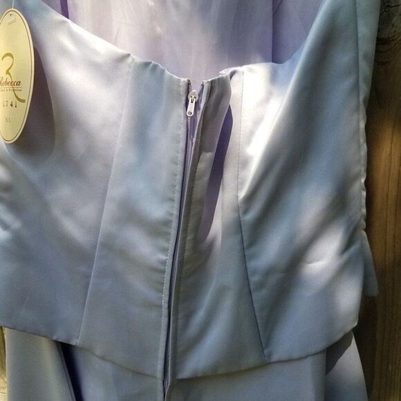 X-Large Dress by Rebecca Bridal & Fashions Purple Halter Bridesmaid Wedding Gown - Picture 8 of 12